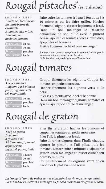 La Réunion gourmande*les rougails*